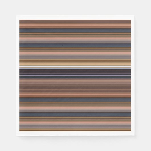 Serviette En Papier Jolies rayures bleues marron (Devant)