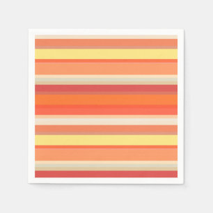 Serviette En Papier Jolies rayures orange rouge