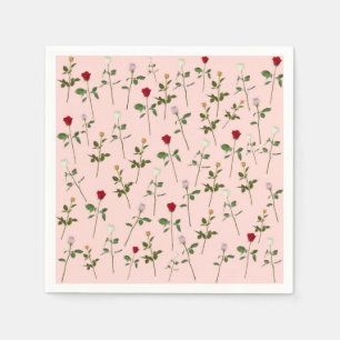 Serviette En Papier Jolies Roses Fleurs Roses Mariage