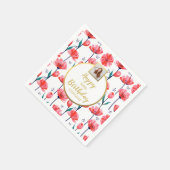 Serviette En Papier Jolies Tulipes Roses, Texte Photo Personnalisé, An (Coin)