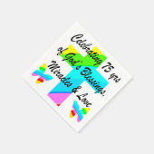 SERVIETTE EN PAPIER JOLIMENT PERSONNALISÉ 75E ANNIVERSAIRE CONCEPTION (Coin)