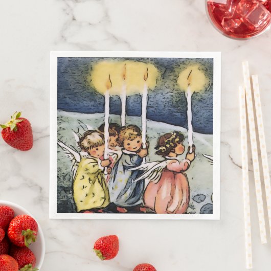 Serviette En Papier jolis anges (En situation)