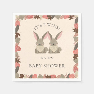 Serviette En Papier Jolis jumeaux lapins Animaux de la forêt Baby Show