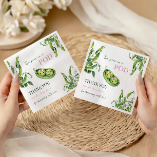 Serviette En Papier Jolis jumeaux petits pois dans une cosse Fille ros