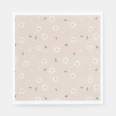 Serviette En Papier Jolis Marguerites Fleurs & Feuillage (Devant)