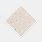 Serviette En Papier Jolis Marguerites Fleurs & Feuillage (Coin)