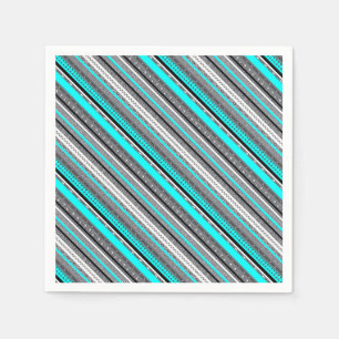 Serviette En Papier Jolis motifs aztèques gris aqua