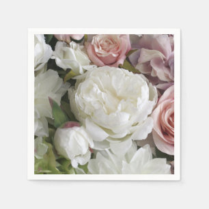 Serviette En Papier Jolis mouchoirs en papier floraux pivoine blanc et