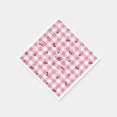 Serviette En Papier Jolis Noms de Rubans Jolies Cerises Gingham Rose C (Coin)