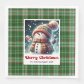 Serviette En Papier Jolly Christmas Snowman Napkins Personalized Kids  (Devant)