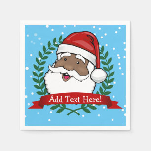 Serviette En Papier Jolly Ethnic Père Noël Custom Text Noël