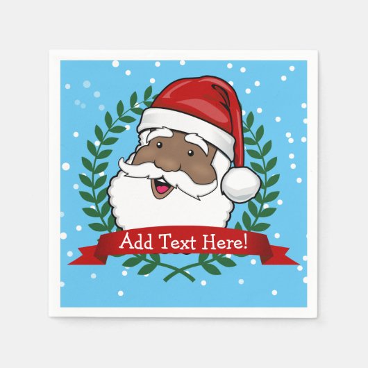 Serviette En Papier Jolly Ethnic Père Noël Custom Text Noël (Devant)
