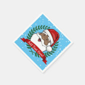Serviette En Papier Jolly Ethnic Père Noël Custom Text Noël (Coin)