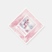 Serviette En Papier Jolly Pink Snowman Christmas Scene Napkins Kids   (Coin)