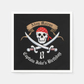 Serviette En Papier Jolly roger Pirate fête d'anniversaire (Devant)