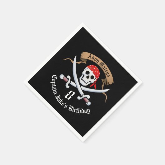 Serviette En Papier Jolly roger Pirate fête d'anniversaire (Coin)