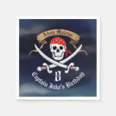 Serviette En Papier Jolly roger Pirate fête d'anniversaire (Devant)