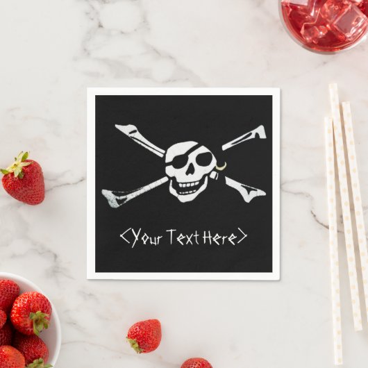 Serviette En Papier Jolly roger Pirate Skull Napkins (En situation)