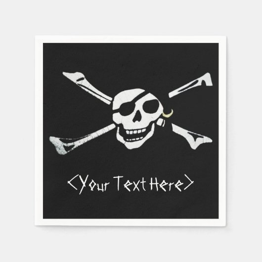 Serviette En Papier Jolly roger Pirate Skull Napkins (Devant)