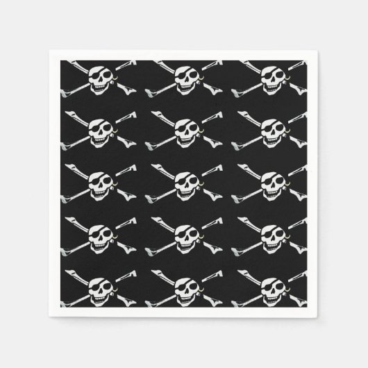 Serviette En Papier Jolly roger Pirate Skull Napkins (Devant)