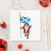 Serviette En Papier Jolly Santa Claus Au Drapeau De L'Ecosse (En situation)