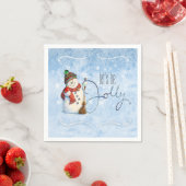 Serviette En Papier Jolly Snowman ID841 (En situation)