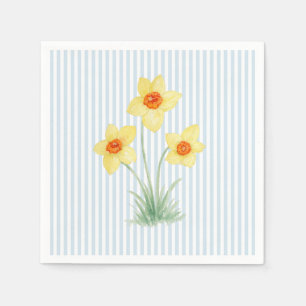 Serviette En Papier Jonquille Fleur de Printemps Personnalisé Mariage