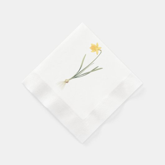 Serviette En Papier jonquille (Narcissus pseudo-narcisse) par Redouté (Coin)