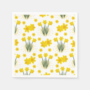 Serviette En Papier Jonquilles lumineuses, motif sans soudure