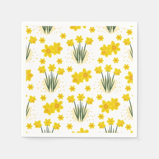 Serviette En Papier Jonquilles lumineuses, motif sans soudure (Devant)
