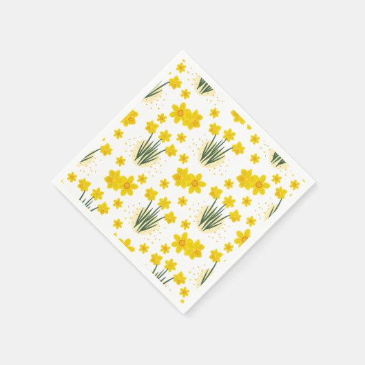 Serviette En Papier Jonquilles lumineuses, motif sans soudure (Coin)