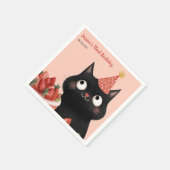 Serviette En Papier Jote Black Kitten Enfants' Purr-fect fête d'annive (Coin)
