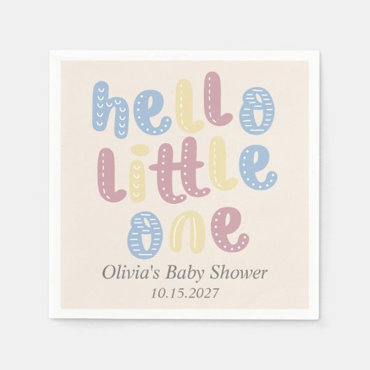 Serviette En Papier Jote Boho Hello Little One Baby shower (Devant)