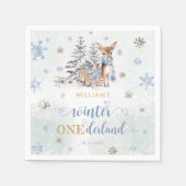 Serviette En Papier Jote Deer Winter Onederland Boy Anniversaire (Devant)