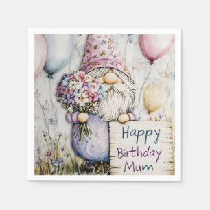 Serviette En Papier Jote Gnome Anniversaire design pour maman