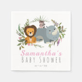 Serviette En Papier Jote Jungle Safari Baby shower fille (Devant)