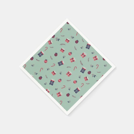 Serviette En Papier Jote Noël présente des ornements Motif (Coin)