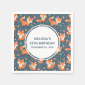 Serviette En Papier Jote Orange Fox Motif Anniversaire (Devant)