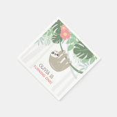 Serviette En Papier Jote Sloth Palm Tropical Feuille Anniversaire (Coin)