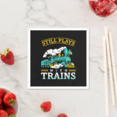 Serviette En Papier Joue Toujours Avec Trains Modèle Chemin De Fer (En situation)