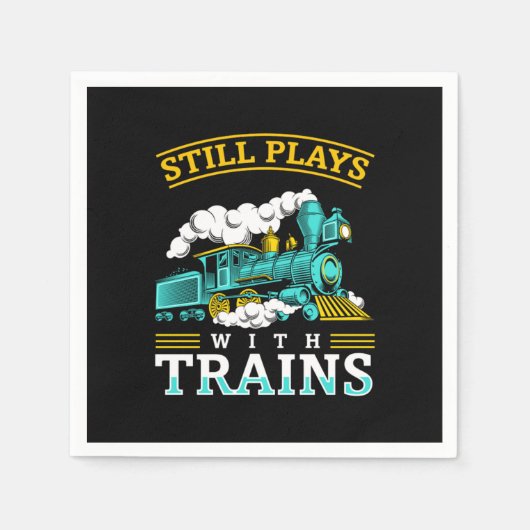 Serviette En Papier Joue Toujours Avec Trains Modèle Chemin De Fer (Devant)
