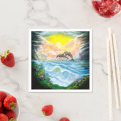 Serviette En Papier Jouer aux dauphins sous le soleil (En situation)