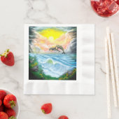 Serviette En Papier Jouer aux dauphins sous le soleil (En situation)