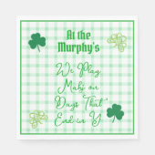 Serviette En Papier Jouer aux jours de Mahjong fin y trèfles aquarelle (Devant)