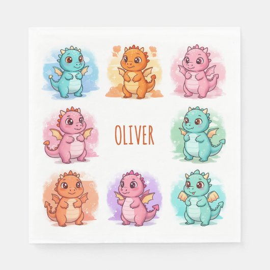 Serviette En Papier Jouer Dragons bébé Personnalisé (Devant)