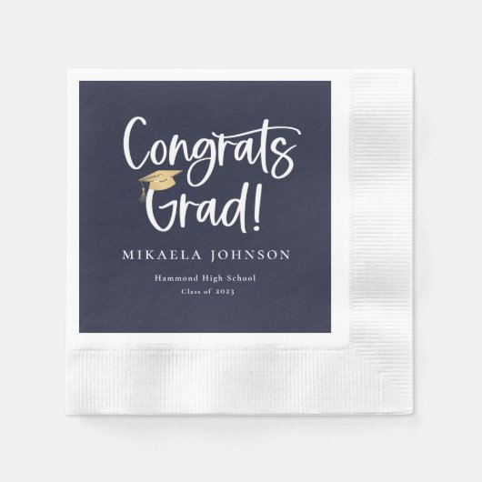 Serviette En Papier Jouer Script Graduation Party Napkins (Devant)