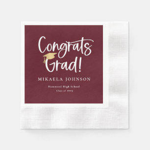 Serviette En Papier Jouer Script Graduation Party Napkins