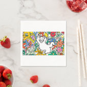 Serviette En Papier Jouer un chat dans un paradis floral" (En situation)