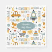 Serviette En Papier Jouet de voiture mignonne Motif garçon Baby shower (Devant)