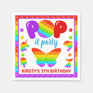 Serviette En Papier Jouet Fidget Pop Arc-en-ciel pour Anniversaire
